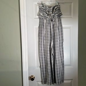 LSpace jumpsuit striped Gray /White Size S